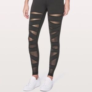 LULULEMON Black High waist mesh cut out leggings